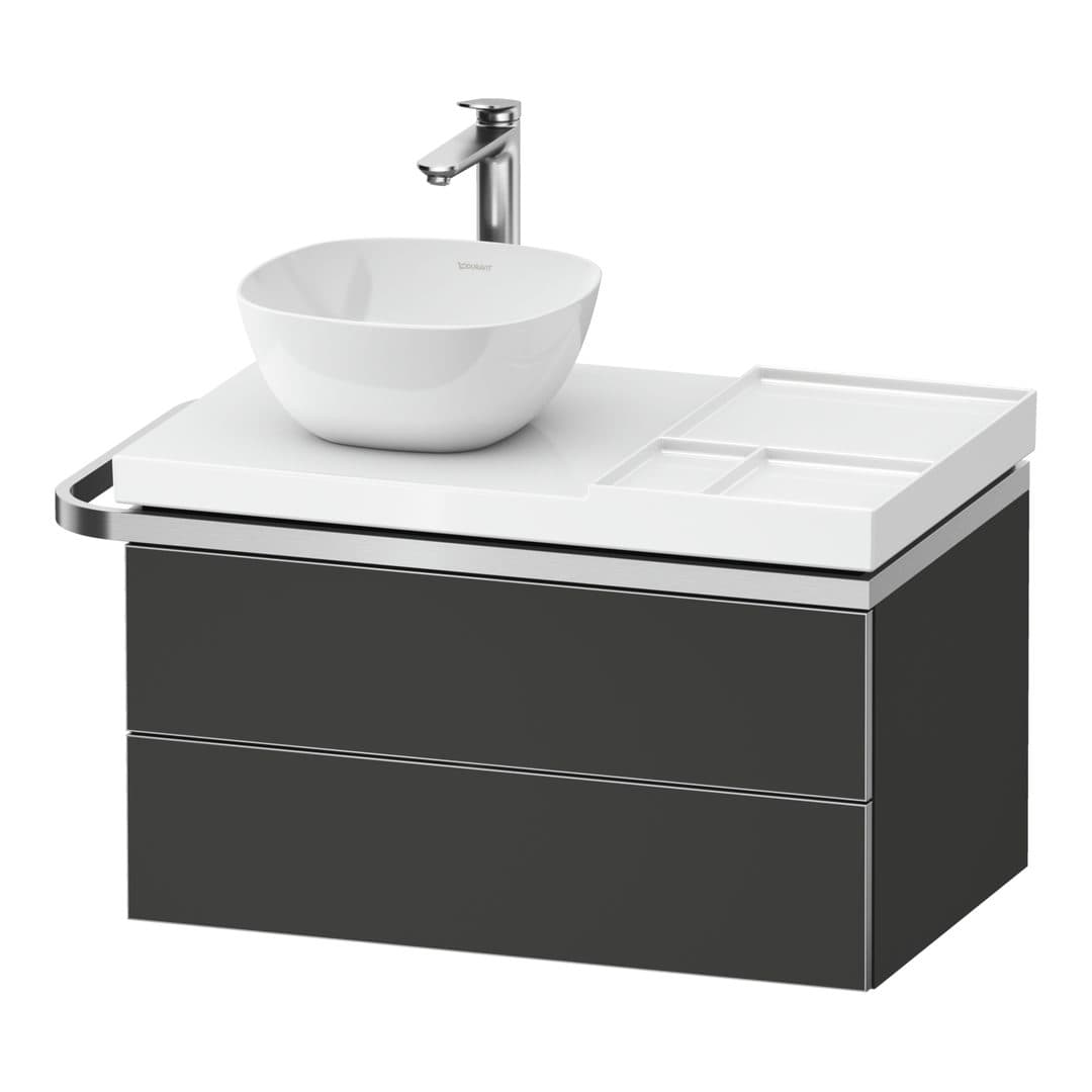 Duravit Aurena – Έπιπλο Νιπτήρα – 784 mm, 2 συρτάρια, νιπτήρας αριστερά, μοντέλο AU4568 – Graphite Super Matt, Decor (AU4568080800000)