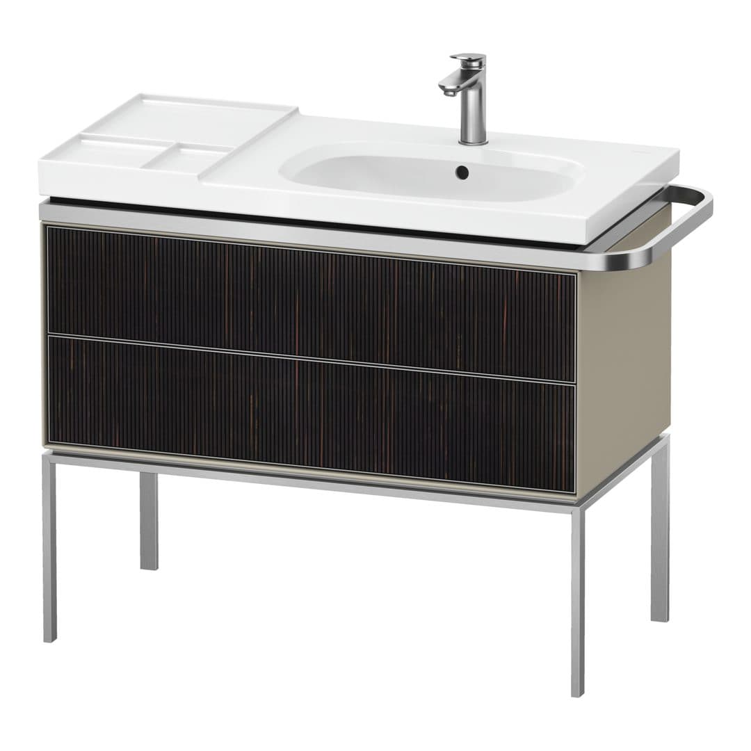 Duravit Aurena – Έπιπλο Νιπτήρα – 984 mm, 2 συρτάρια, νιπτήρας δεξιά, σώμα Taupe Satin Matt – Embossed Ebony Matt, Real wood veneer (AU4577067600000)