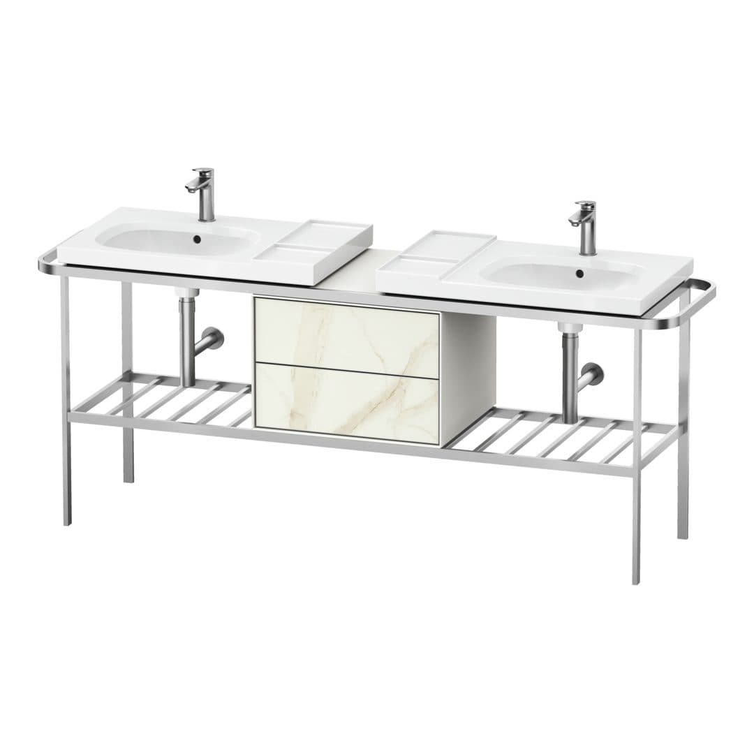 Duravit Aurena – Βάση Νιπτήρα – 1970 mm, με συρτάρι, 2 συρτάρια, σώμα White Satin Matt – Marble Structure Matt, Marble Structure (AU4590066360000)