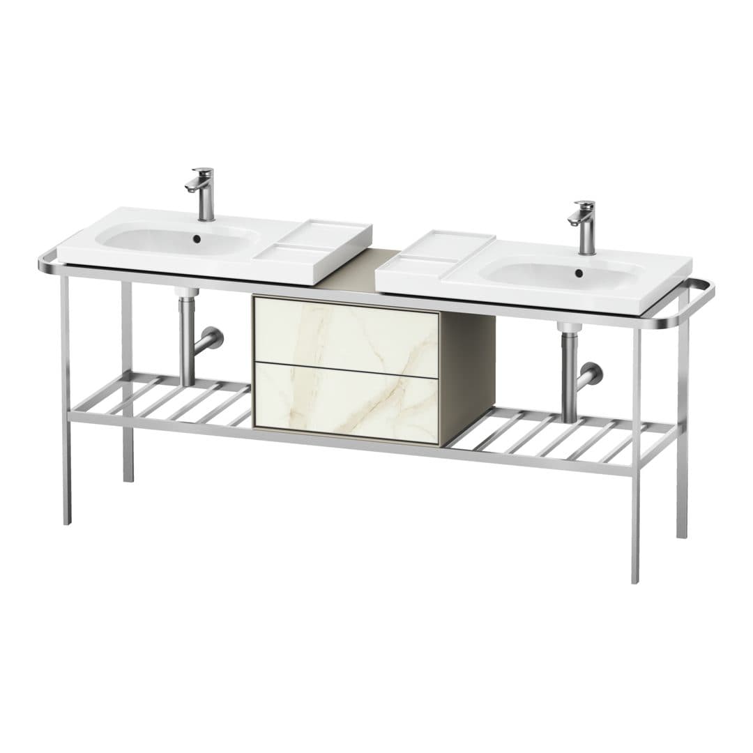 Duravit Aurena – Βάση Νιπτήρα – 1970 mm, με συρτάρι, 2 συρτάρια, σώμα Taupe Satin Matt – Marble Structure Matt, Marble Structure (AU4590066600000)