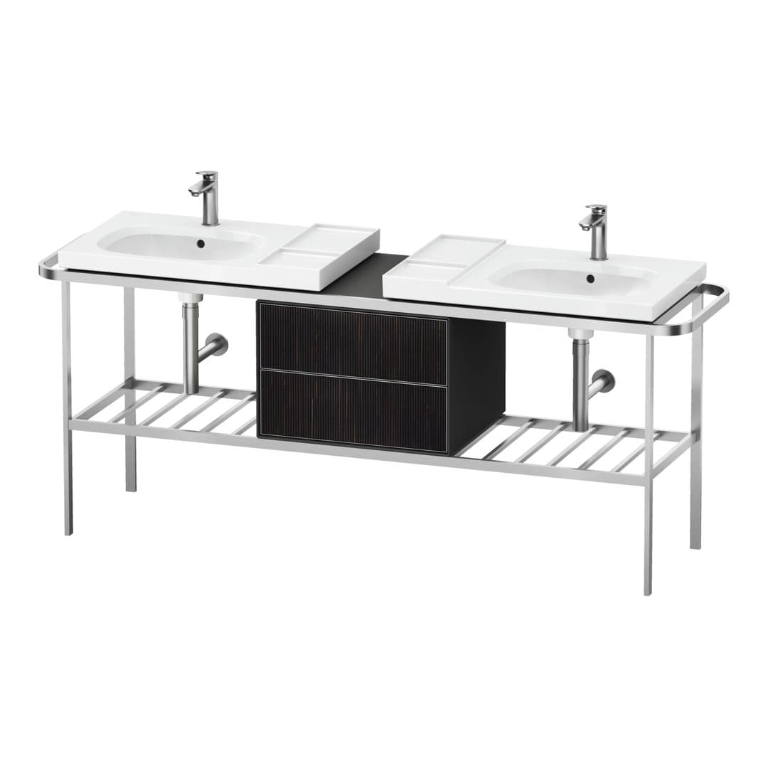 Duravit Aurena – Βάση Νιπτήρα – 1970 mm, με συρτάρι, 2 συρτάρια, σώμα Graphite Satin Matt – Embossed Ebony Matt, Real wood veneer (AU4590067580000)