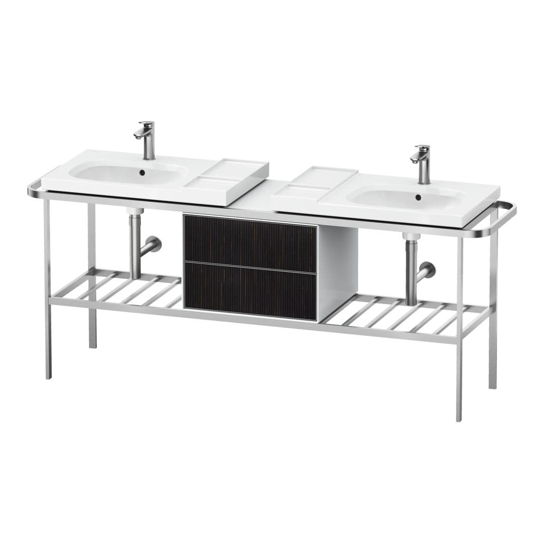 Duravit Aurena – Βάση Νιπτήρα – 1970 mm, με συρτάρι, 2 συρτάρια, σώμα White High Gloss – Embossed Ebony Matt, Real wood veneer (AU4590067850000)