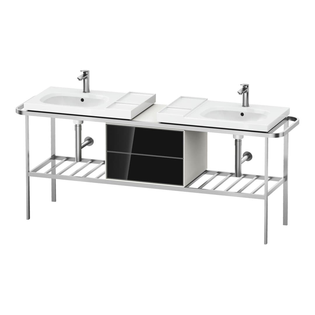 Duravit Aurena – Βάση Νιπτήρα – 1970 mm, με συρτάρι, 2 συρτάρια, σώμα White Satin Matt – Black, Glass (AU4590068360000)