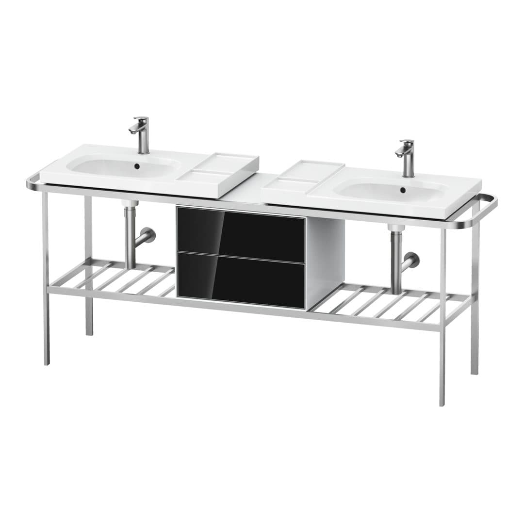 Duravit Aurena – Βάση Νιπτήρα – 1970 mm, με συρτάρι, 2 συρτάρια, σώμα White High Gloss – Black, Glass (AU4590068850000)