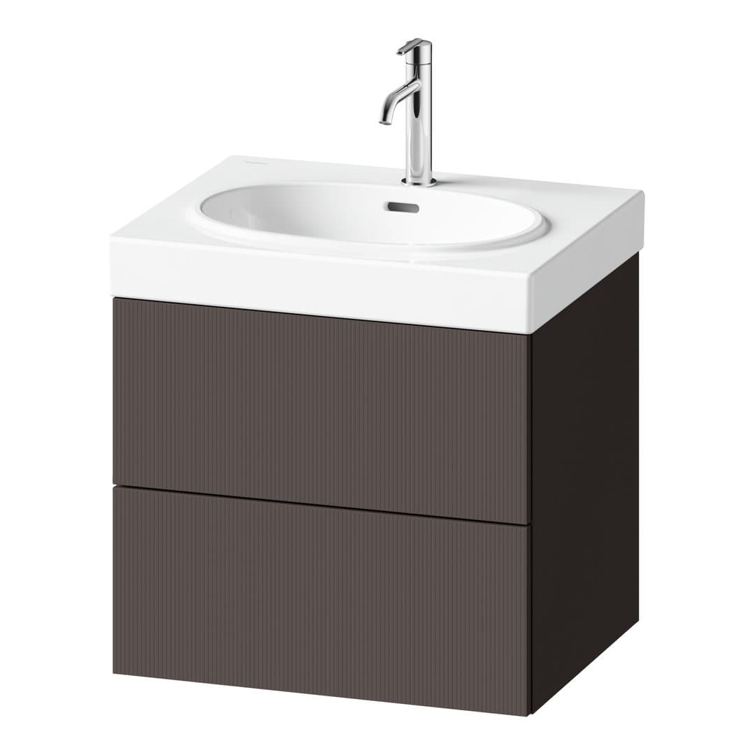 Duravit Balcoon – Έπιπλο Νιπτήρα – 584 mm, 2 συρτάρια, νιπτήρας κέντρο – Slate Brown Structured Matt, Decor (BA47220JGIG0000)