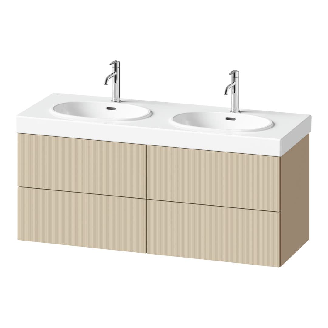 Duravit Balcoon – Έπιπλο Νιπτήρα – 1280 mm, 4 συρτάρια, νιπτήρας κέντρο – Sand Beige Structured Matt, Decor (BA47250JEIE0000)