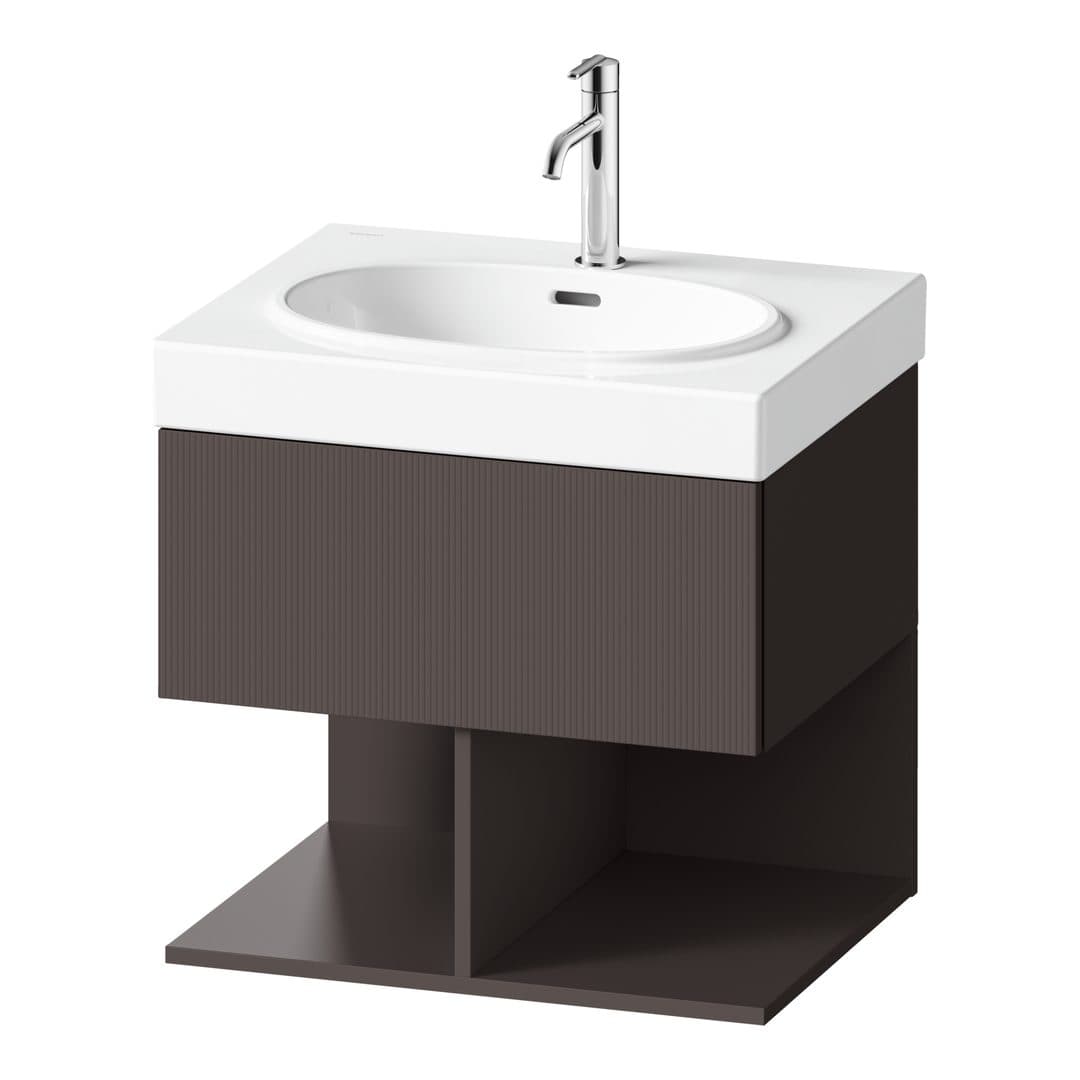 Duravit Balcoon – Έπιπλο Νιπτήρα – 584 mm, 1 συρτάρι, νιπτήρας κέντρο – Slate Brown Structured Matt, Decor (BA47260JGIG0000)