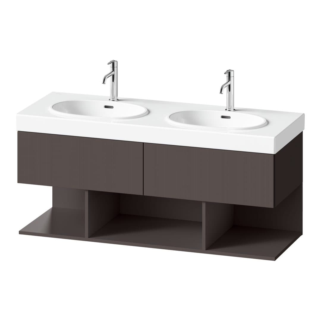 Duravit Balcoon – Έπιπλο Νιπτήρα – 1280 mm, 2 συρτάρια, νιπτήρας κέντρο – Slate Brown Structured Matt, Decor (BA47290JGIG0000)