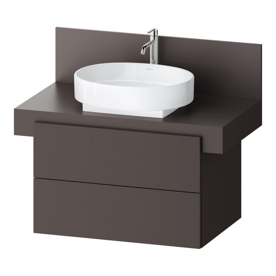Duravit Balcoon – Έπιπλο Νιπτήρα – 800 mm, για κονσόλα, 2 συρτάρια, νιπτήρας κέντρο, 800 x 570 x 534 mm – Slate Brown Structured Matt, Decor (BA50130JGIG0000)