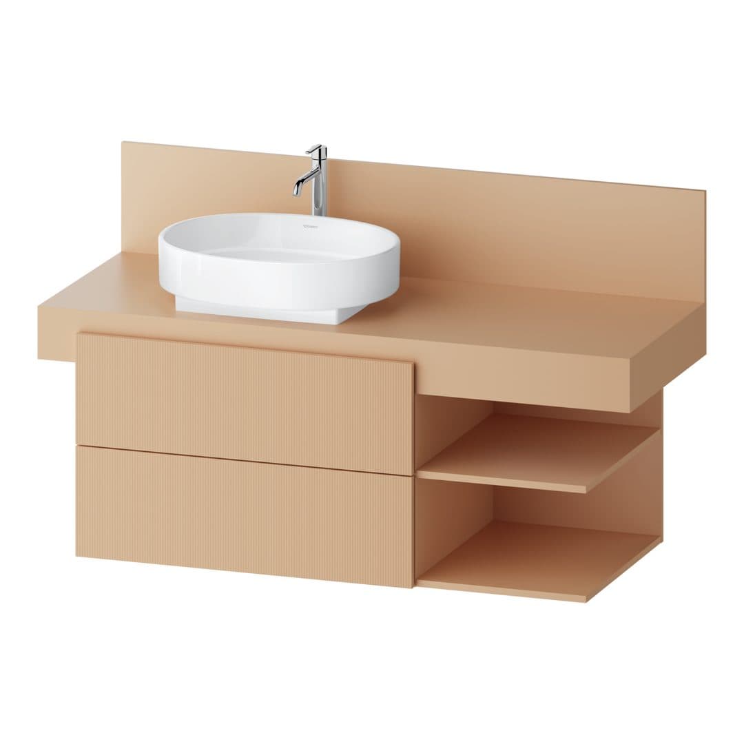 Duravit Balcoon – Έπιπλο Νιπτήρα – 1200 mm, για κονσόλα, 2 συρτάρια, νιπτήρας αριστερά, 1200 x 570 x 534 mm – Terraccino Structured Matt, Decor (BA50250JHIH0000)