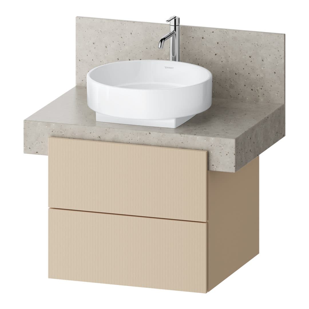 Duravit Balcoon – Έπιπλο Νιπτήρα – 600 mm, για κονσόλα, 2 συρτάρια, νιπτήρας κέντρο, 600 x 570 x 522 mm – Sand Beige Structured Matt, Decor (BA50320JEIE0000)
