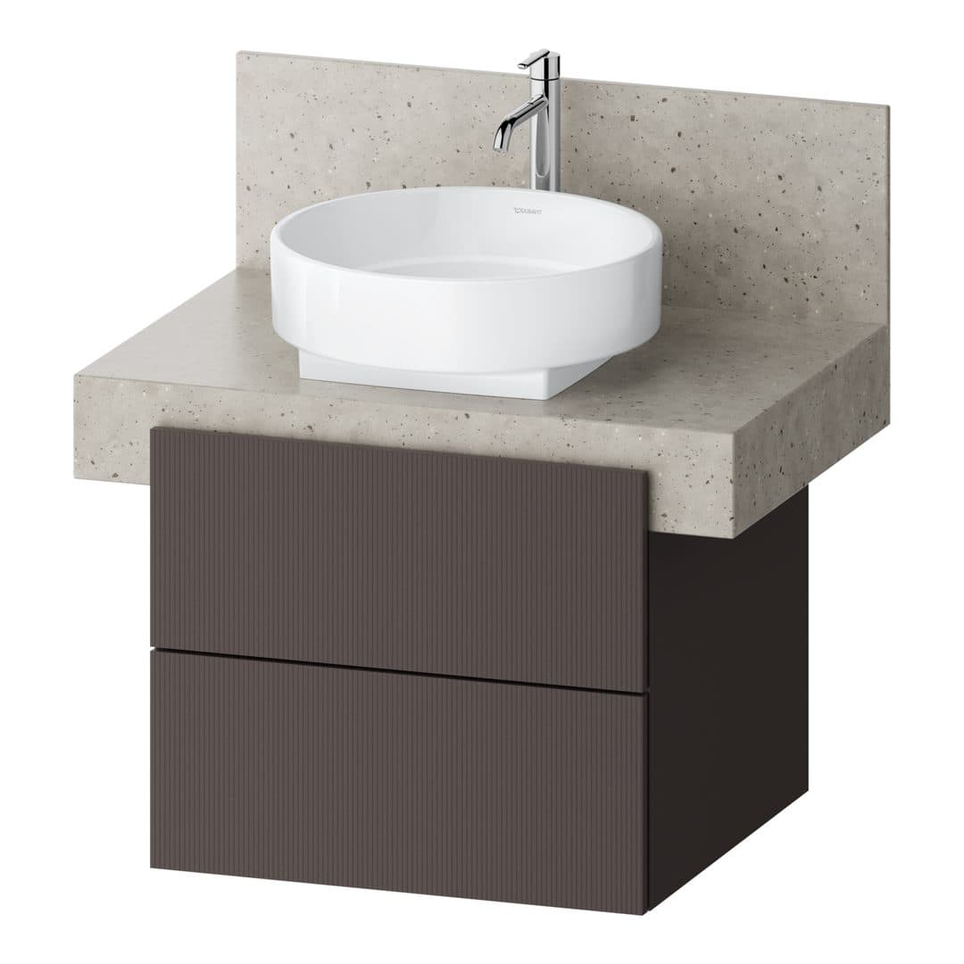 Duravit Balcoon – Έπιπλο Νιπτήρα – 600 mm, για κονσόλα, 2 συρτάρια, νιπτήρας κέντρο, 600 x 570 x 522 mm – Slate Brown Structured Matt, Decor (BA50320JGIG0000)