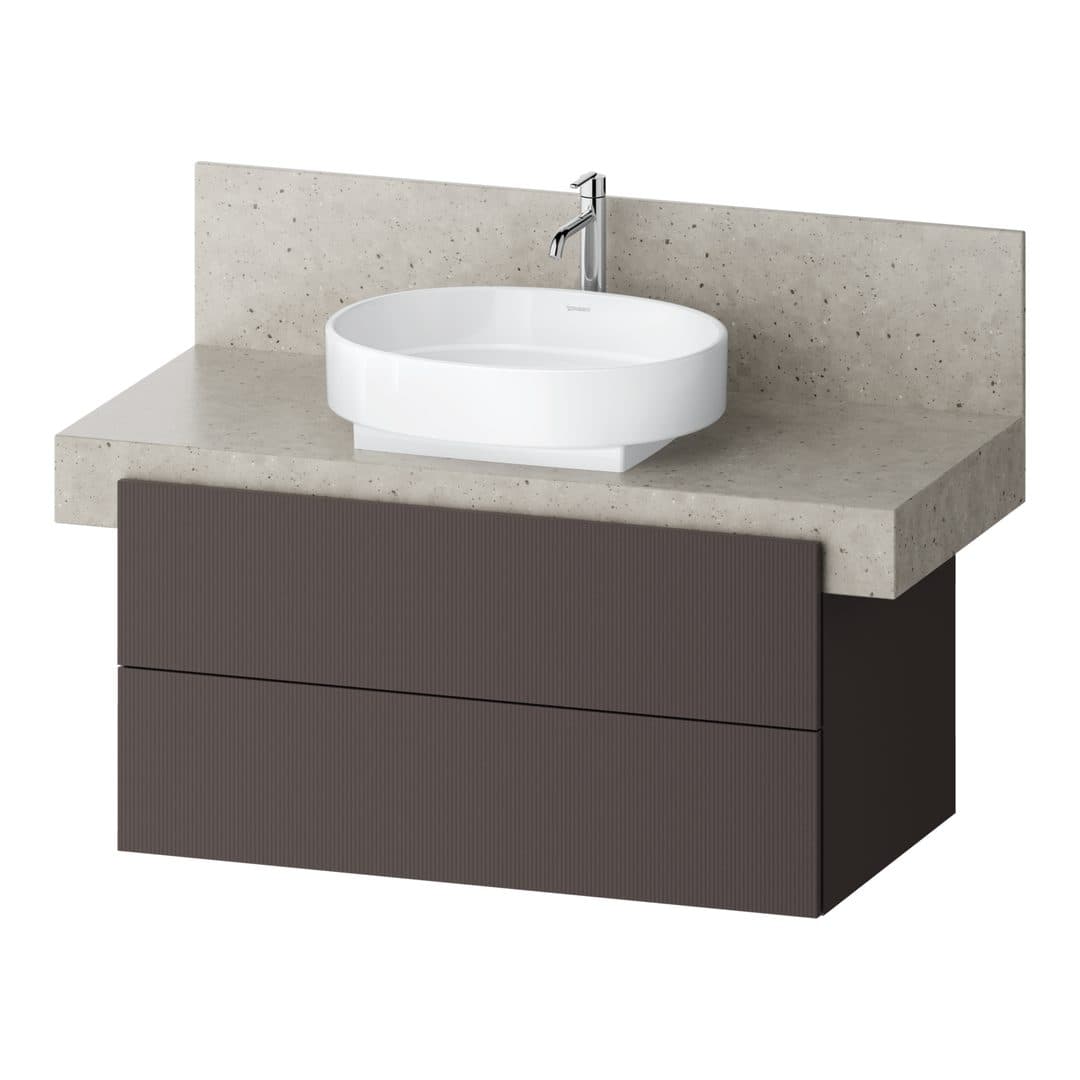 Duravit Balcoon – Έπιπλο Νιπτήρα – 1000 mm, για κονσόλα, 2 συρτάρια, νιπτήρας κέντρο, 1000 x 570 x 522 mm – Slate Brown Structured Matt, Decor (BA50340JGIG0000)