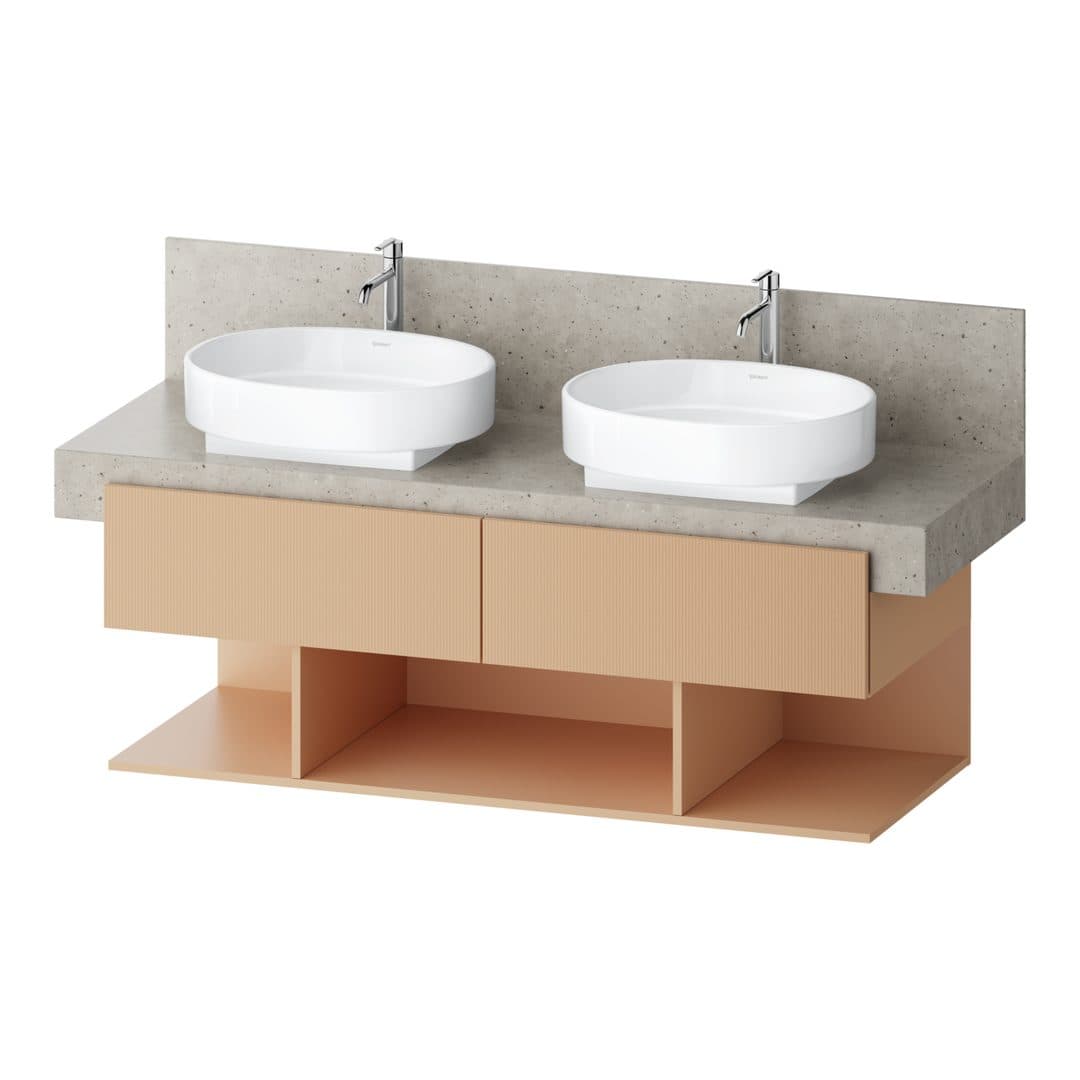 Duravit Balcoon – Έπιπλο Νιπτήρα – 1400 mm, για κονσόλα, 2 συρτάρια, διπλός νιπτήρας, 1400 x 570 x 522 mm – Terraccino Structured Matt, Decor (BA50480JHIH0000)
