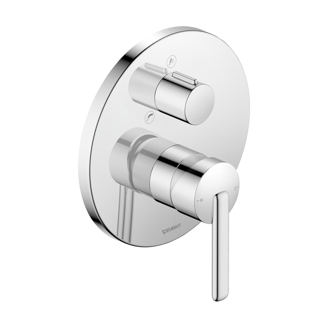 Duravit Balcoon – Μίκτης Εντοιχισμού – για μπανιέρα, 2 έξοδοι, με Security combination – Chrome High Gloss (BA5210018010)