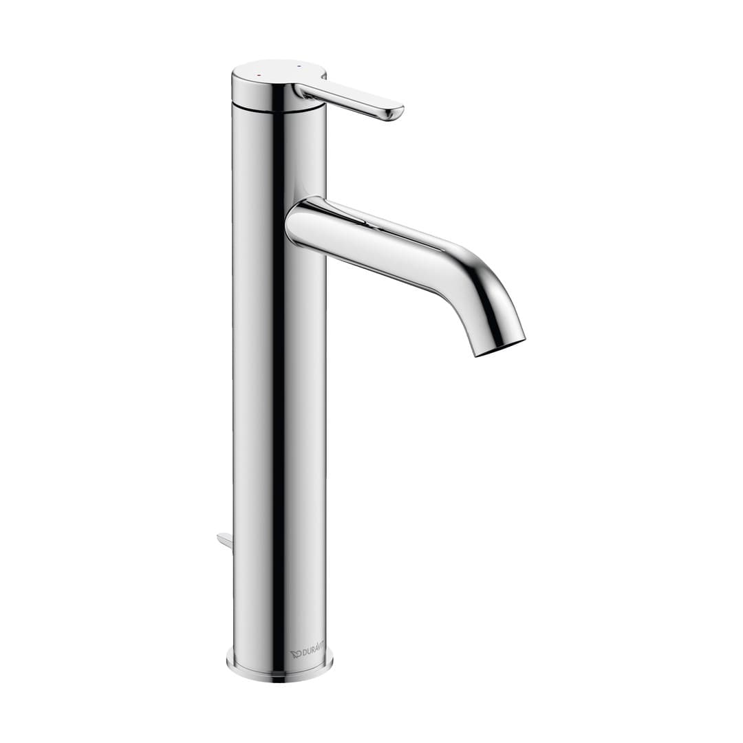Duravit C.1 – Μπαταρία Νιπτήρα – L, με βαλβίδα – Chrome High Gloss (C11030001010)