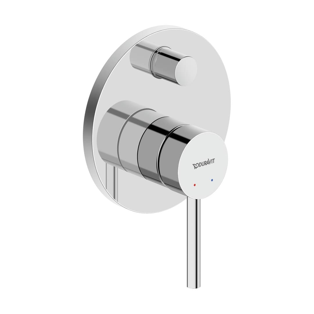 Duravit Circle – Μίκτης Εντοιχισμού – 2 έξοδοι, πλάκα 125×168 mm – Chrome High Gloss (CE4210006A10)