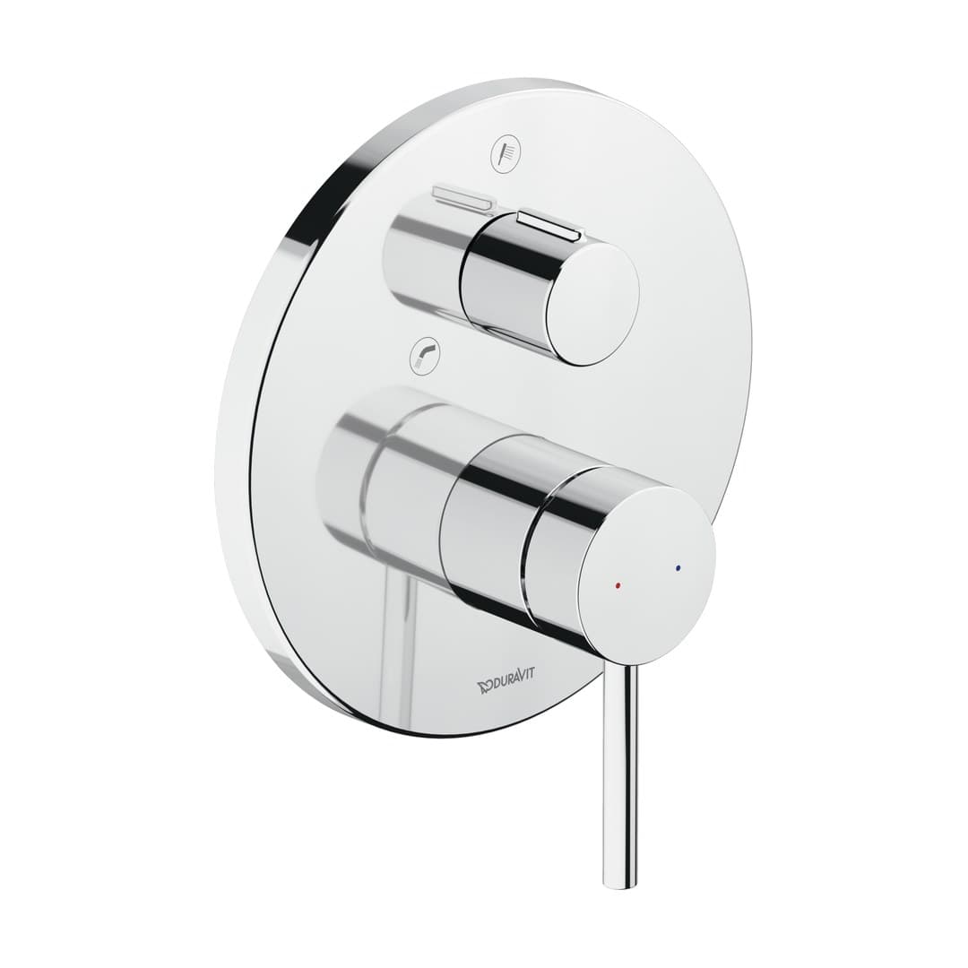 Duravit Circle – Μίκτης Εντοιχισμού – για μπανιέρα, 2 έξοδοι, με Security combination – Chrome High Gloss (CE5210018010)