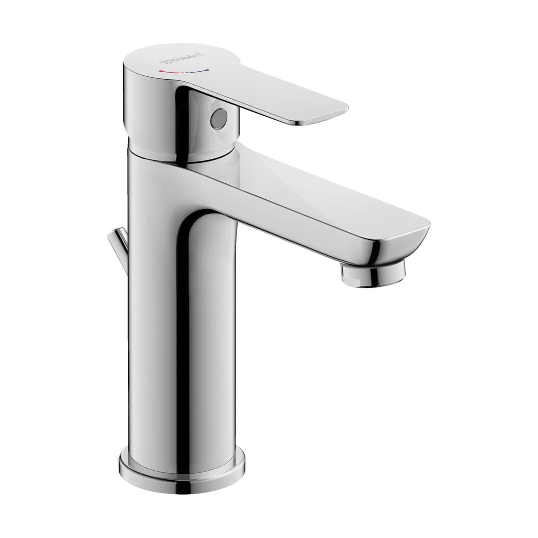Duravit D-Code – Μπαταρία Νιπτήρα – M, FreshStart, MinusFlow, με βαλβίδα – Chrome High Gloss (DC1023001010)