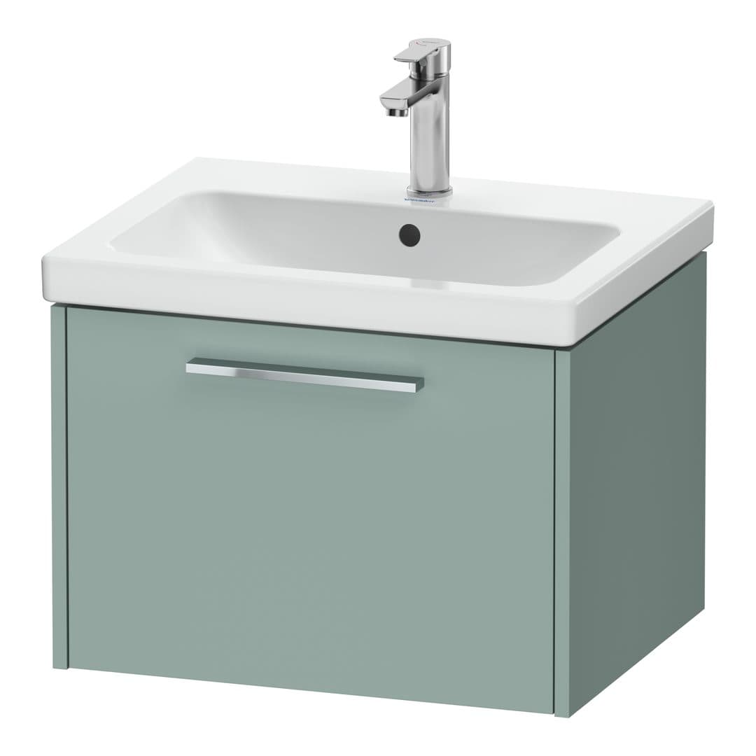 Duravit D-Code – Έπιπλο Νιπτήρα – 584 mm, 1 συρτάρι, νιπτήρας κέντρο, Chrome Glossy – Fjord Green Matt, Decor (DC4665010HG0000)