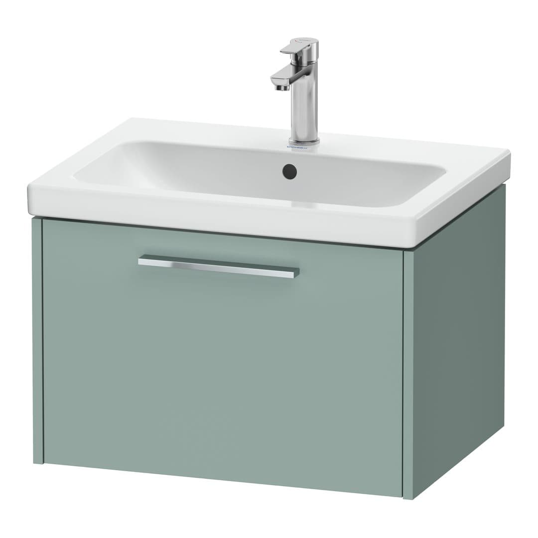 Duravit D-Code – Έπιπλο Νιπτήρα – 634 mm, 1 συρτάρι, νιπτήρας κέντρο, Chrome Glossy – Fjord Green Matt, Decor (DC4666010HG0000)