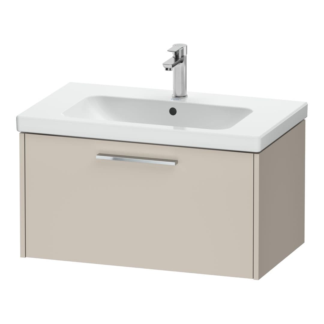 Duravit D-Code – Έπιπλο Νιπτήρα – 784 mm, 1 συρτάρι, νιπτήρας κέντρο, Chrome Glossy – Taupe Matt, Decor (DC4667010910000)