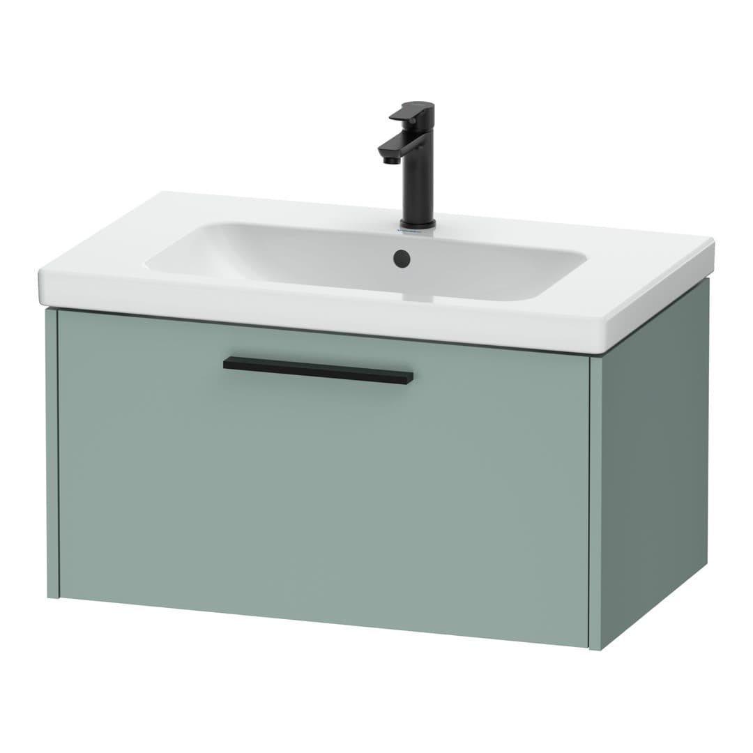Duravit D-Code – Έπιπλο Νιπτήρα – 784 mm, 1 συρτάρι, νιπτήρας κέντρο, Diamond black Matt – Fjord Green Matt, Decor (DC46670BDHG0000)
