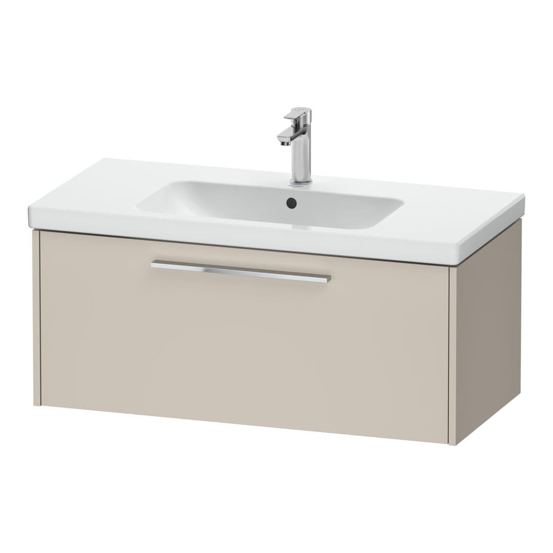 Duravit D-Code – Έπιπλο Νιπτήρα – 984 mm, 1 συρτάρι, νιπτήρας κέντρο, Chrome Glossy – Taupe Matt, Decor (DC4668010910000)
