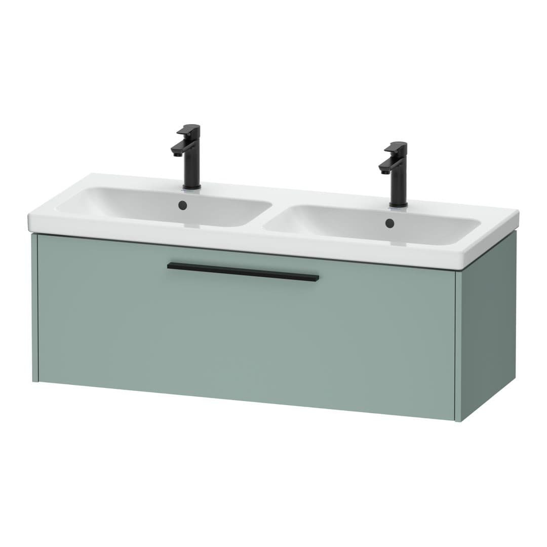 Duravit D-Code – Έπιπλο Νιπτήρα – 1184 mm, 1 συρτάρι, νιπτήρας κέντρο, Diamond black Matt – Fjord Green Matt, Decor (DC46690BDHG0000)