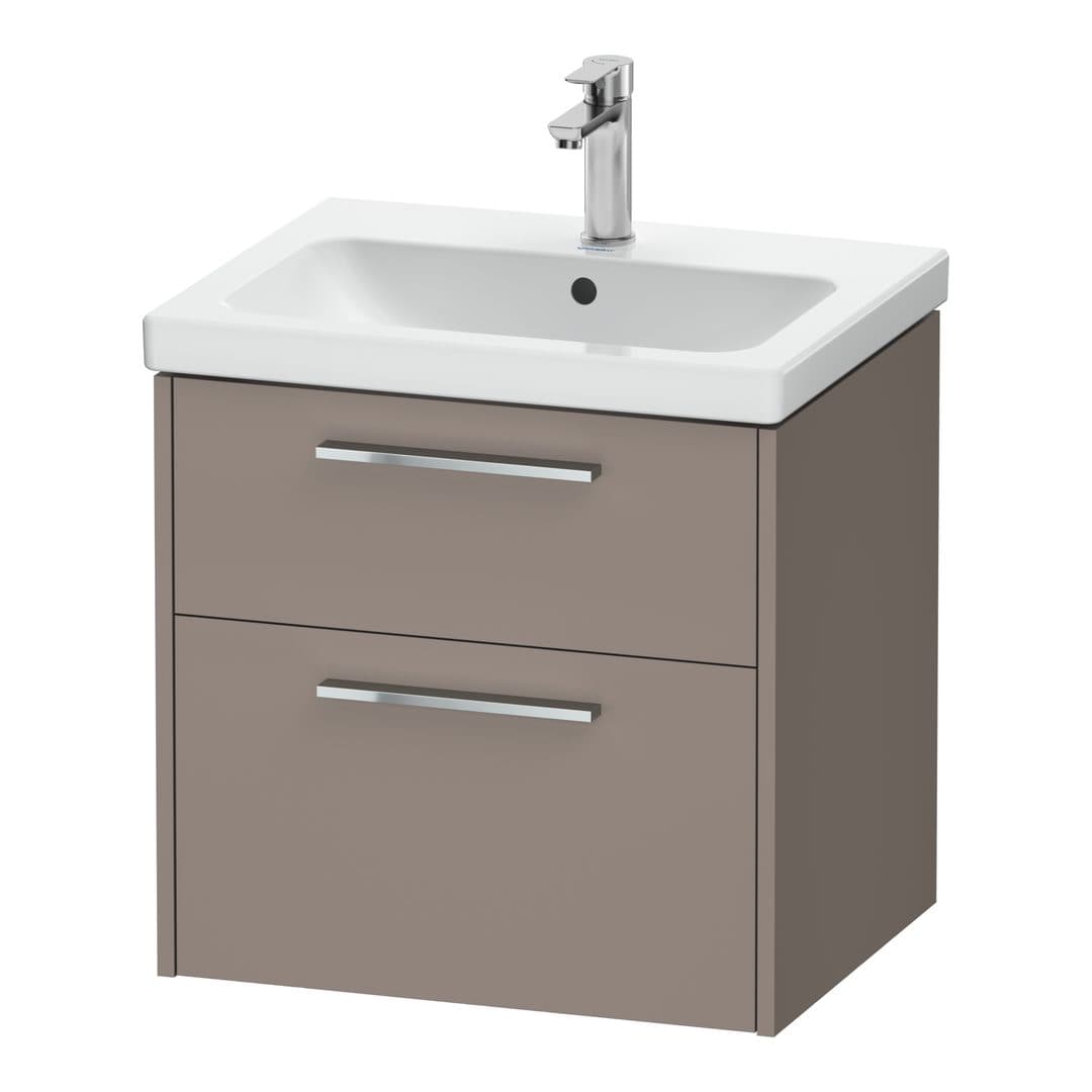 Duravit D-Code – Έπιπλο Νιπτήρα – 584 mm, 2 συρτάρια, νιπτήρας κέντρο, Chrome Glossy – Basalte Matt, Decor (DC4670010430000)