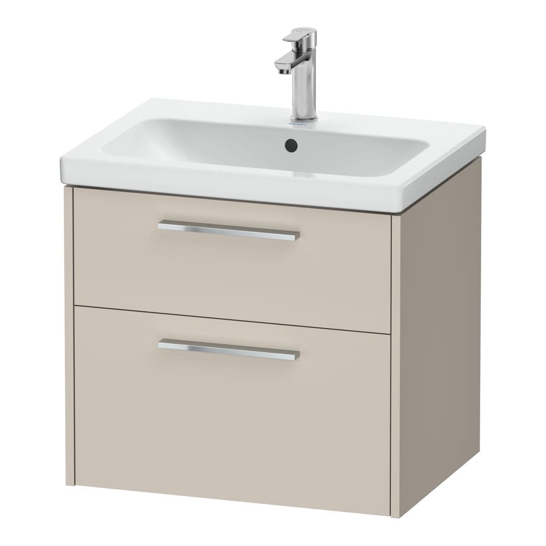 Duravit D-Code – Έπιπλο Νιπτήρα – 634 mm, 2 συρτάρια, νιπτήρας κέντρο, Chrome Glossy – Taupe Matt, Decor (DC4671010910000)