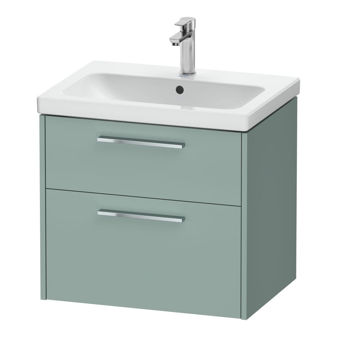 Duravit D-Code – Έπιπλο Νιπτήρα – 634 mm, 2 συρτάρια, νιπτήρας κέντρο, Chrome Glossy – Fjord Green Matt, Decor (DC4671010HG0000)