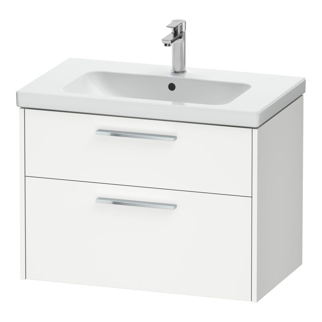 Duravit D-Code – Έπιπλο Νιπτήρα – 784 mm, 2 συρτάρια, νιπτήρας κέντρο, Chrome Glossy – White Matt, Decor (DC4672010180000)
