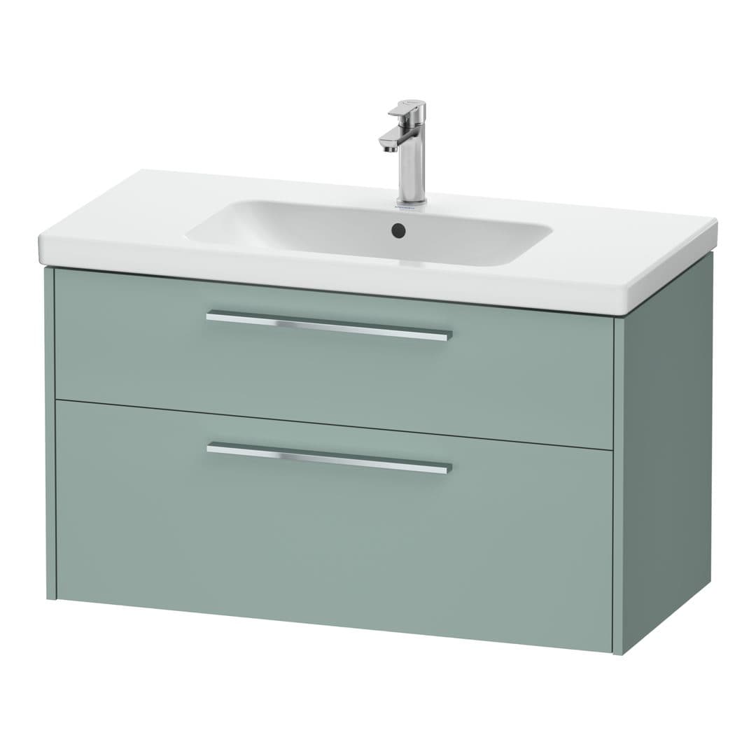 Duravit D-Code – Έπιπλο Νιπτήρα – 984 mm, 2 συρτάρια, νιπτήρας κέντρο, Chrome Glossy – Fjord Green Matt, Decor (DC4673010HG0000)