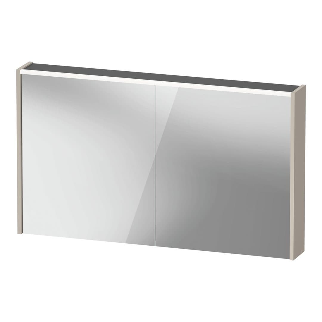 Duravit D-Code – Καθρέπτης Μπάνιου – 1200×700 mm, καθρεπτοντούλαπο, 2 πόρτες, με φωτισμό LED – Taupe (DC7108091910000)