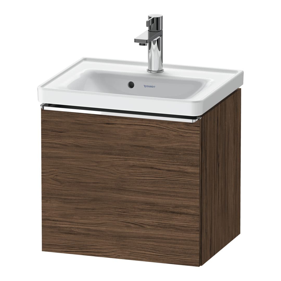 Duravit D-Neo – Έπιπλο Νιπτήρα – 484 mm, 1 συρτάρι, νιπτήρας κέντρο, 484 x 372 x 440 mm, Chrome High Gloss – Walnut dark Matt, Decor (DE4248010210000)