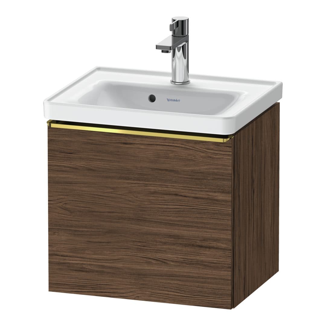 Duravit D-Neo – Έπιπλο Νιπτήρα – 484 mm, 1 συρτάρι, νιπτήρας κέντρο, 484 x 372 x 440 mm, Gold Polished – Walnut dark Matt, Decor (DE4248034210000)