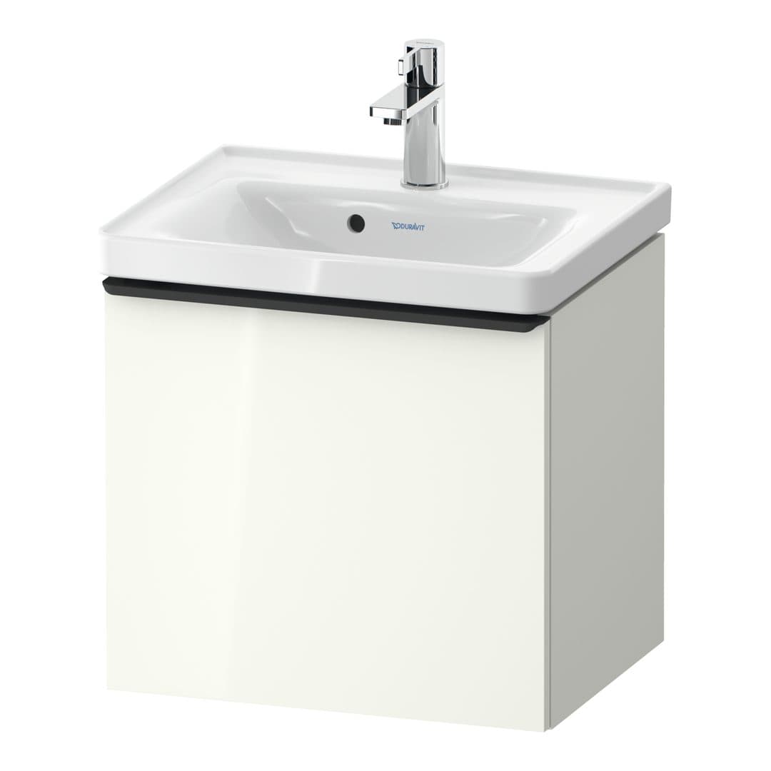 Duravit D-Neo – Έπιπλο Νιπτήρα – 484 mm, 1 συρτάρι, νιπτήρας κέντρο, 484 x 372 x 440 mm, Diamond black Matt – White High Gloss, Decor (DE42480BD220000)