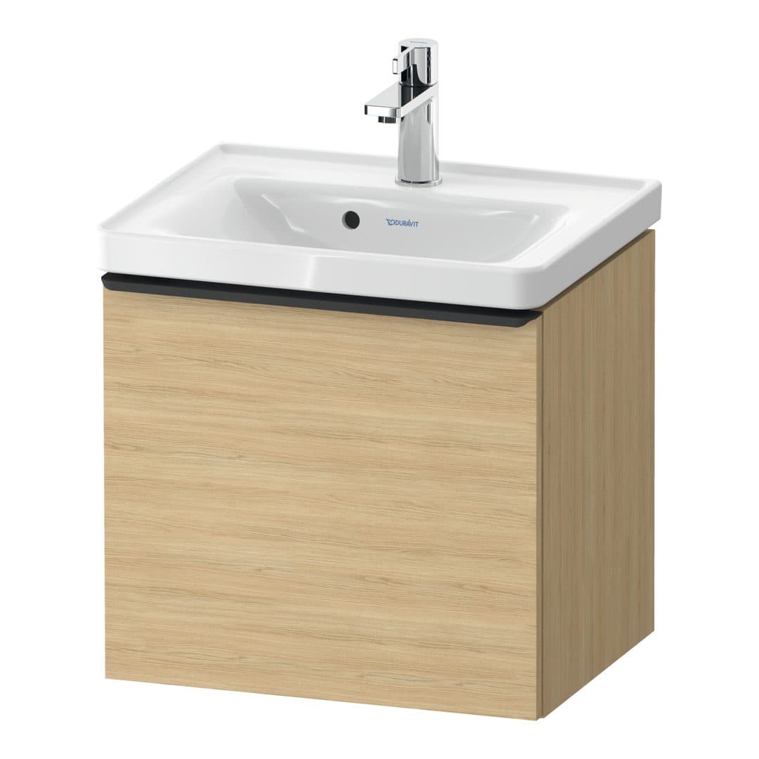 Duravit D-Neo – Έπιπλο Νιπτήρα – 484 mm, 1 συρτάρι, νιπτήρας κέντρο, 484 x 372 x 440 mm, Diamond black Matt – Natural oak, Decor (DE42480BD300000)