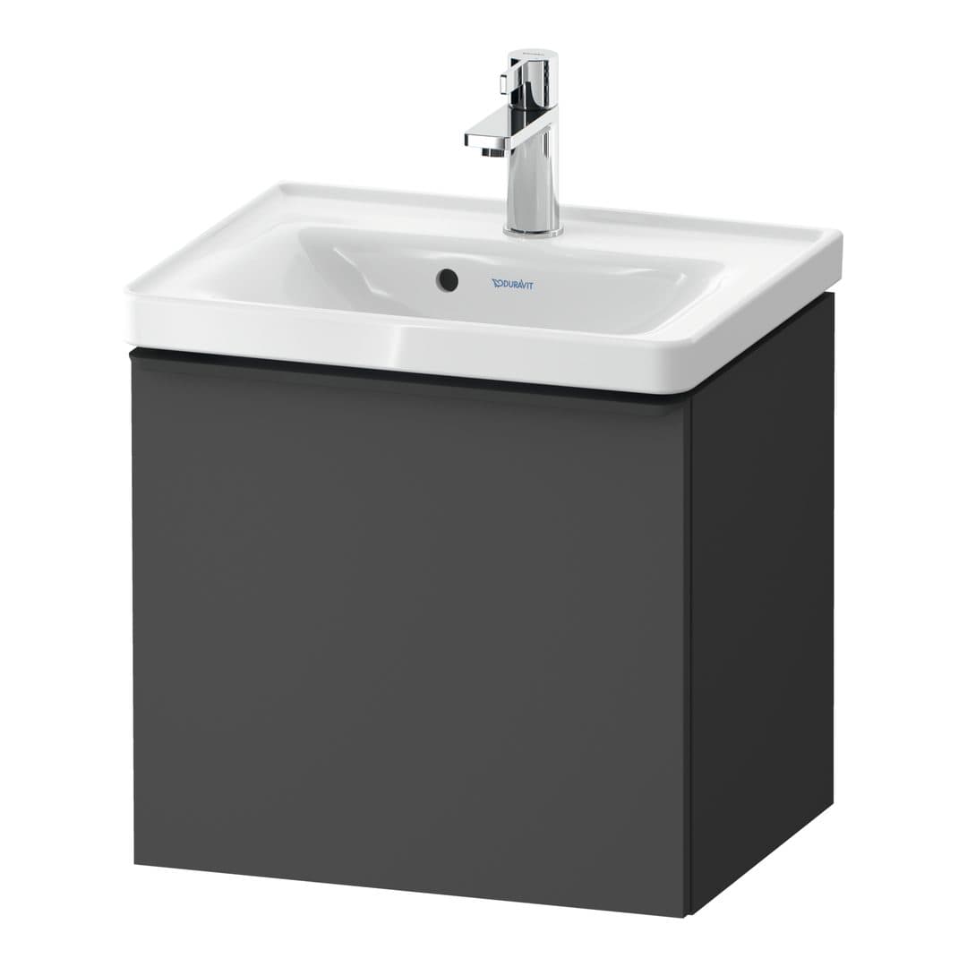 Duravit D-Neo – Έπιπλο Νιπτήρα – 484 mm, 1 συρτάρι, νιπτήρας κέντρο, 484 x 372 x 440 mm, Diamond black Matt – Graphite Matt, Decor (DE42480BD490000)
