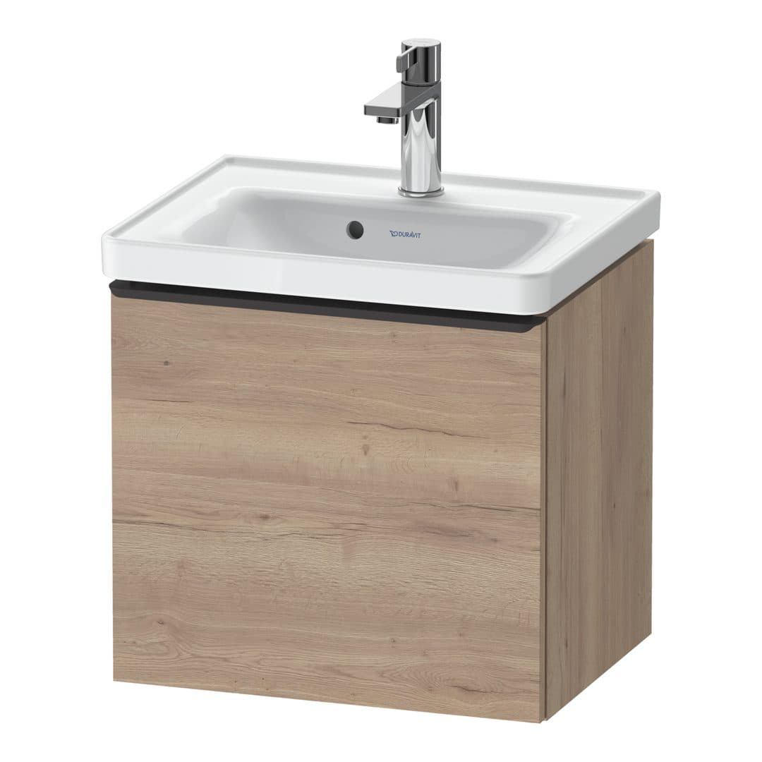 Duravit D-Neo – Έπιπλο Νιπτήρα – 484 mm, 1 συρτάρι, νιπτήρας κέντρο, 484 x 372 x 440 mm, Diamond black Matt – Marbled Oak Matt, Decor (DE42480BD550000)
