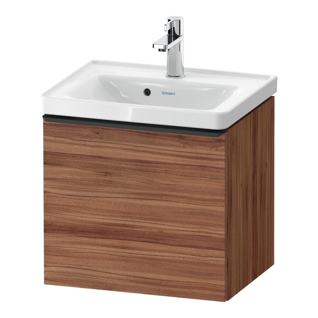 Duravit D-Neo – Έπιπλο Νιπτήρα – 484 mm, 1 συρτάρι, νιπτήρας κέντρο, 484 x 372 x 440 mm, Diamond black Matt – Walnut Matt, Decor (DE42480BD790000)