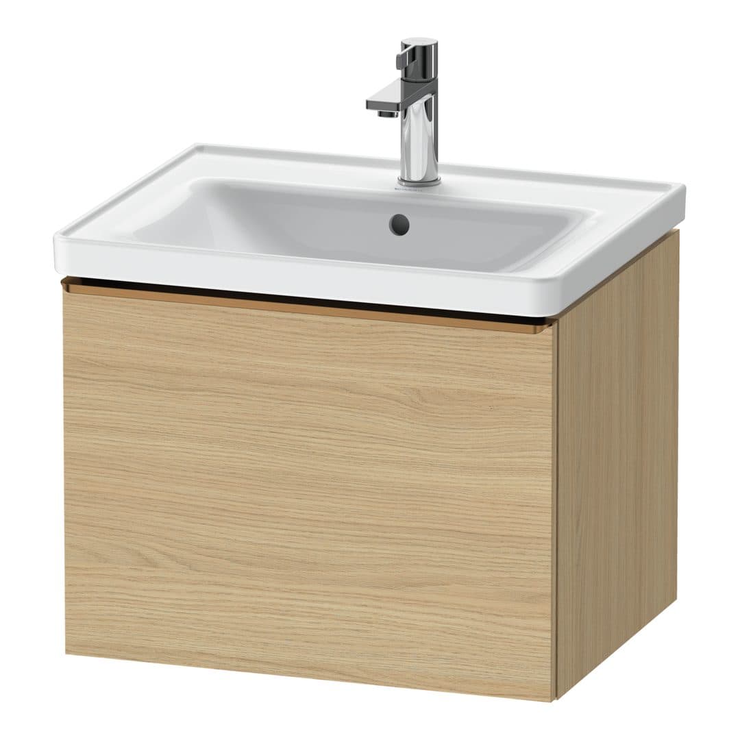 Duravit D-Neo – Έπιπλο Νιπτήρα – 584 mm, 1 συρτάρι, νιπτήρας κέντρο, 584 x 452 x 440 mm, Bronze Brushed – Natural oak, Decor (DE4249004300000)