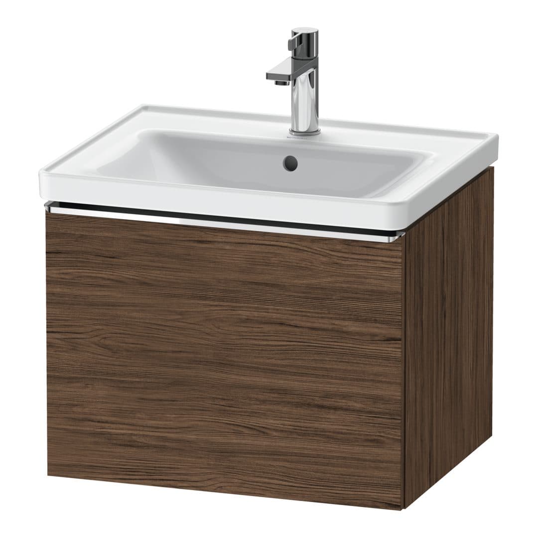 Duravit D-Neo – Έπιπλο Νιπτήρα – 584 mm, 1 συρτάρι, νιπτήρας κέντρο, 584 x 452 x 440 mm, Chrome High Gloss – Walnut dark Matt, Decor (DE4249010210000)