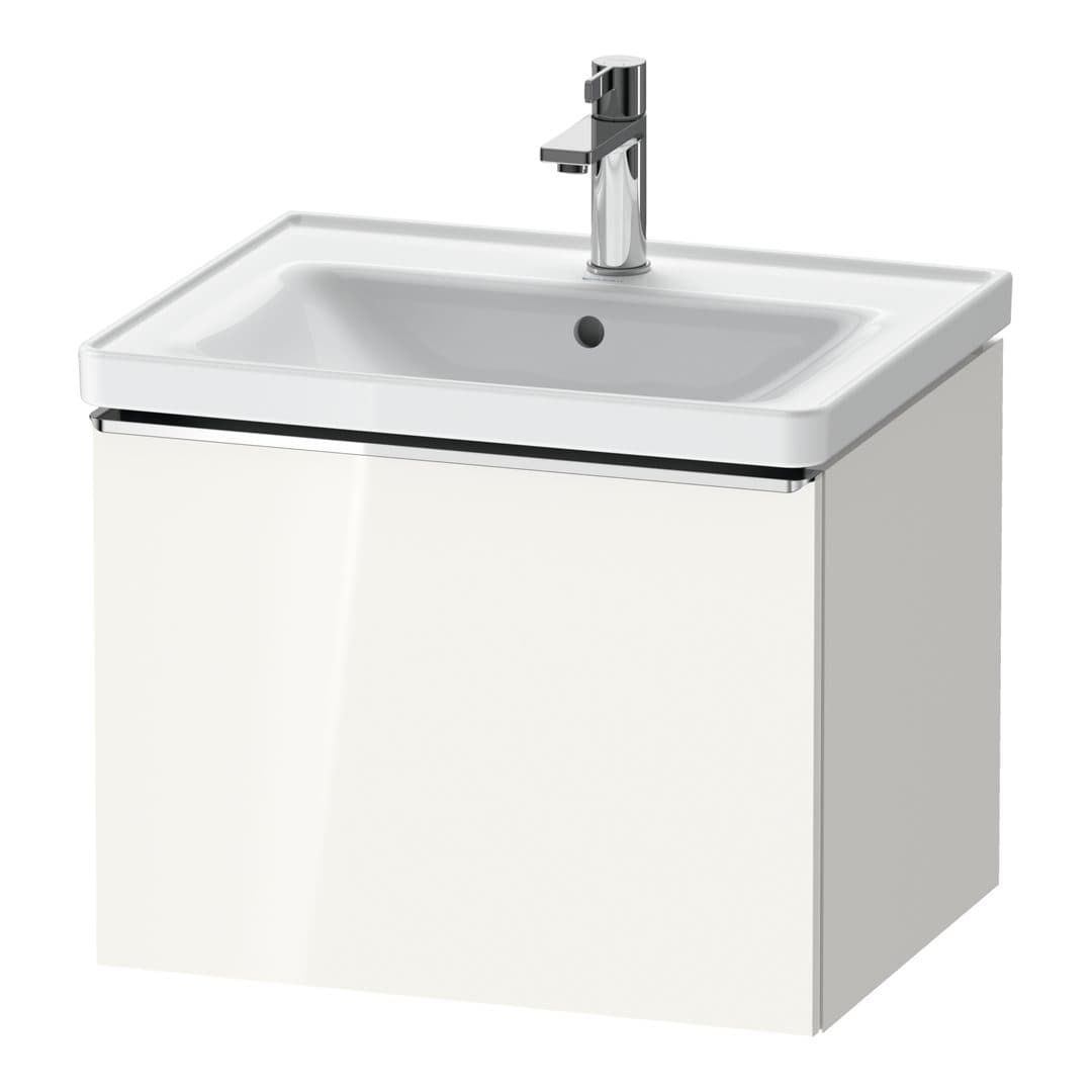 Duravit D-Neo – Έπιπλο Νιπτήρα – 584 mm, 1 συρτάρι, νιπτήρας κέντρο, 584 x 452 x 440 mm, Chrome High Gloss – White High Gloss, Decor (DE4249010220000)