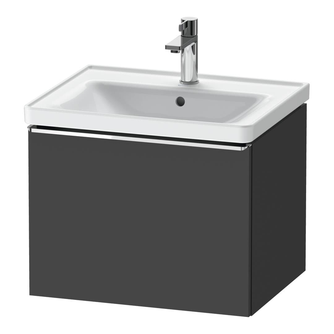 Duravit D-Neo – Έπιπλο Νιπτήρα – 584 mm, 1 συρτάρι, νιπτήρας κέντρο, 584 x 452 x 440 mm, Chrome High Gloss – Graphite Matt, Decor (DE4249010490000)