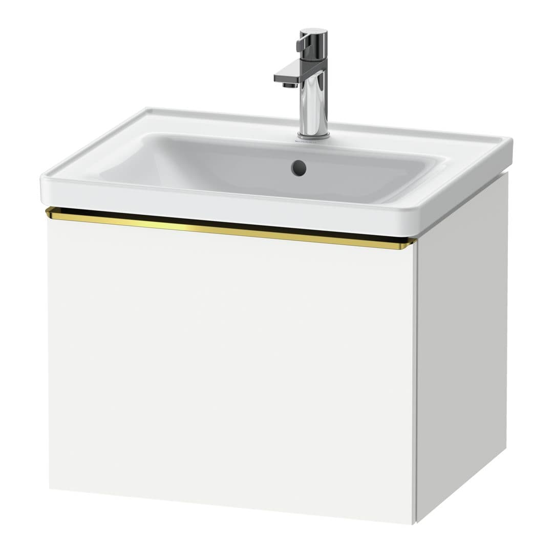 Duravit D-Neo – Έπιπλο Νιπτήρα – 584 mm, 1 συρτάρι, νιπτήρας κέντρο, 584 x 452 x 440 mm, Gold Polished – White Matt, Decor (DE4249034180000)
