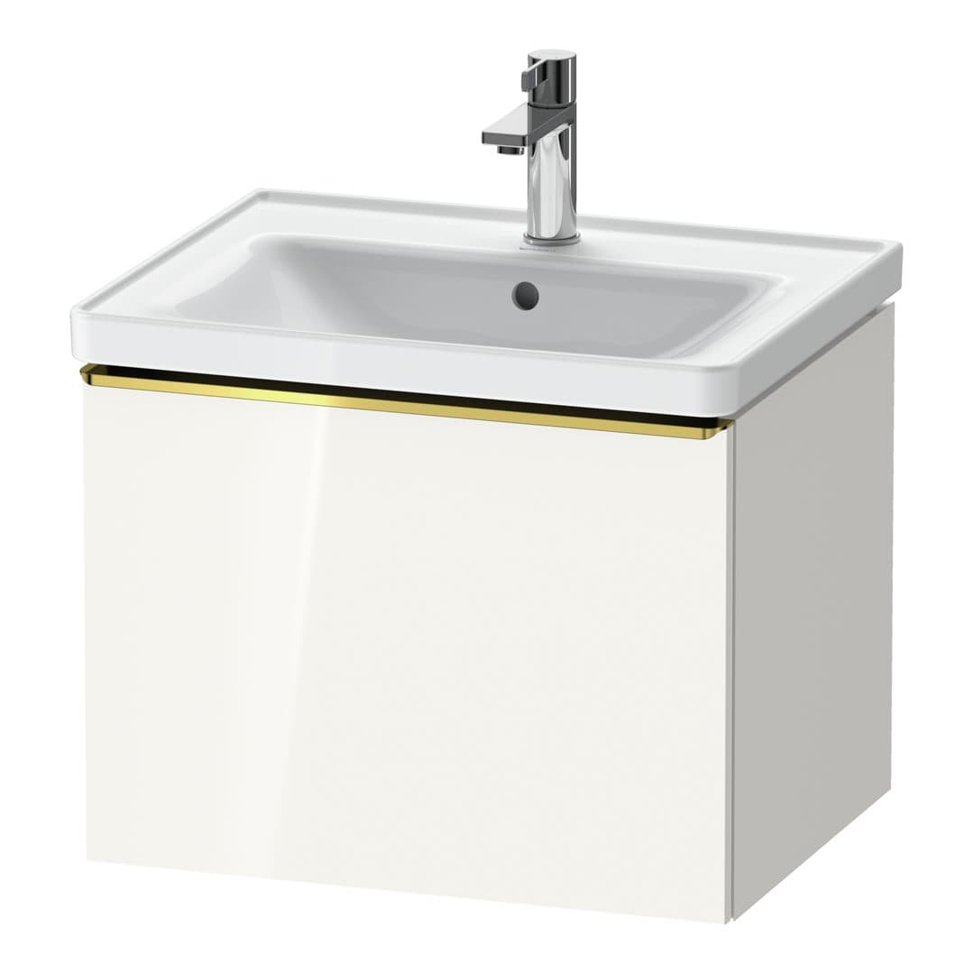 Duravit D-Neo – Έπιπλο Νιπτήρα – 584 mm, 1 συρτάρι, νιπτήρας κέντρο, 584 x 452 x 440 mm, Gold Polished – White High Gloss, Decor (DE4249034220000)