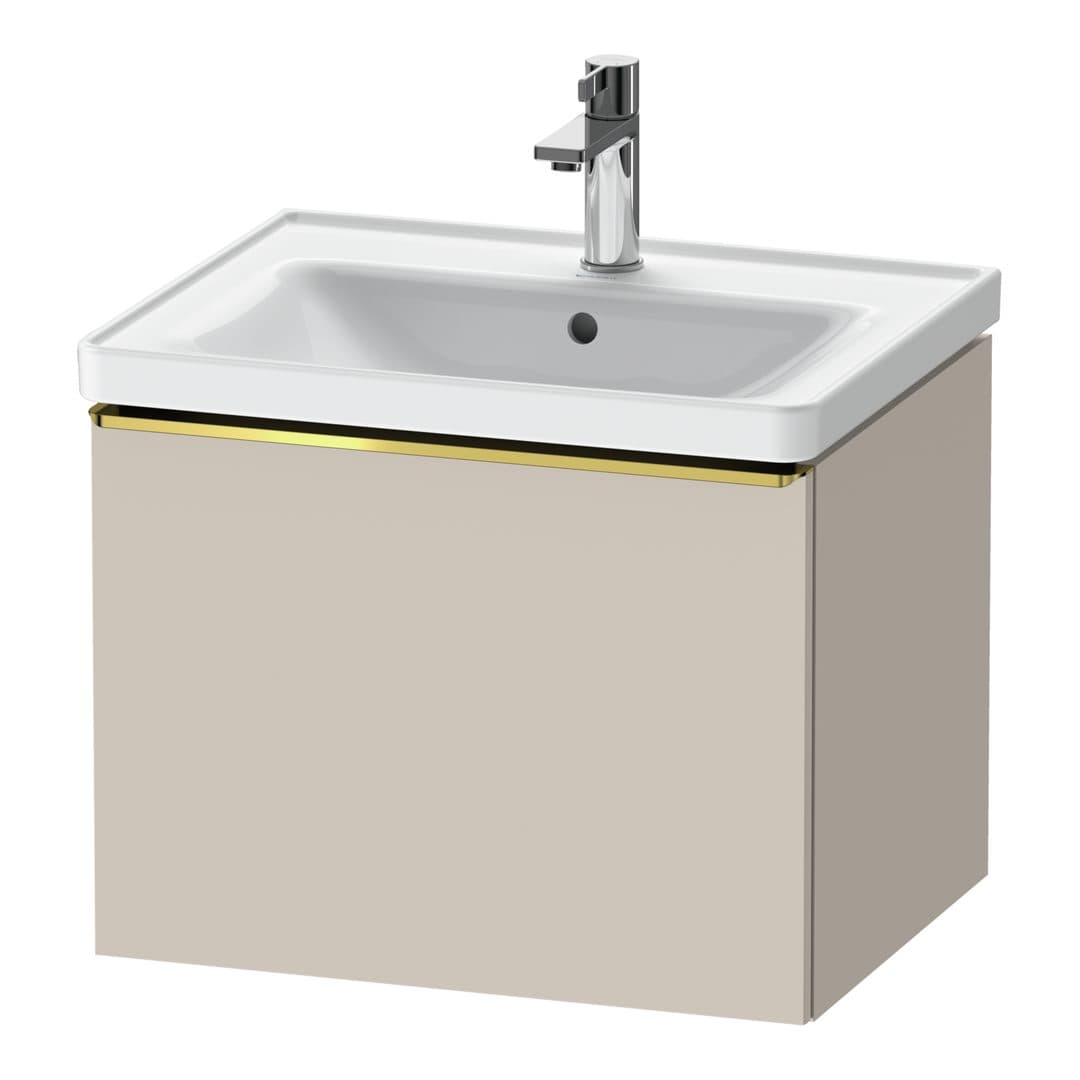 Duravit D-Neo – Έπιπλο Νιπτήρα – 584 mm, 1 συρτάρι, νιπτήρας κέντρο, 584 x 452 x 440 mm, Gold Polished – Taupe Matt, Decor (DE4249034910000)
