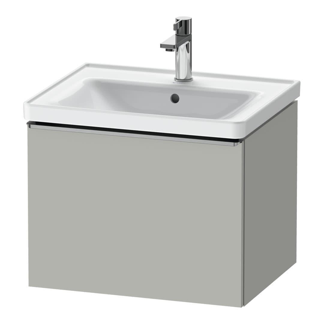 Duravit D-Neo – Έπιπλο Νιπτήρα – 584 mm, 1 συρτάρι, νιπτήρας κέντρο, 584 x 452 x 440 mm, Stainless steel Brushed – Concrete grey Matt, Decor (DE4249070070000)